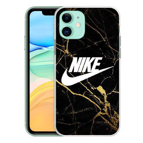 Coque Pour Iphone 11 - Nike Logo Gold Marbre