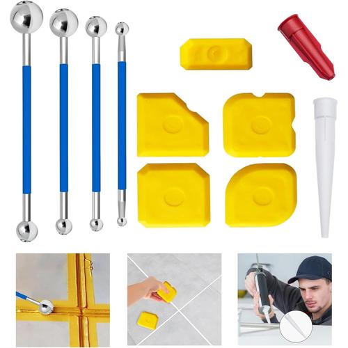 Outils de L'enlève Joint Grattoir Joint Carrelage 13Pièces pour Lissage des Joints Grattoirs pour Joints en Silicone Lisseur Joint Calfeutrage Outil pour Retirer,Nettoyer,Calfeutrage