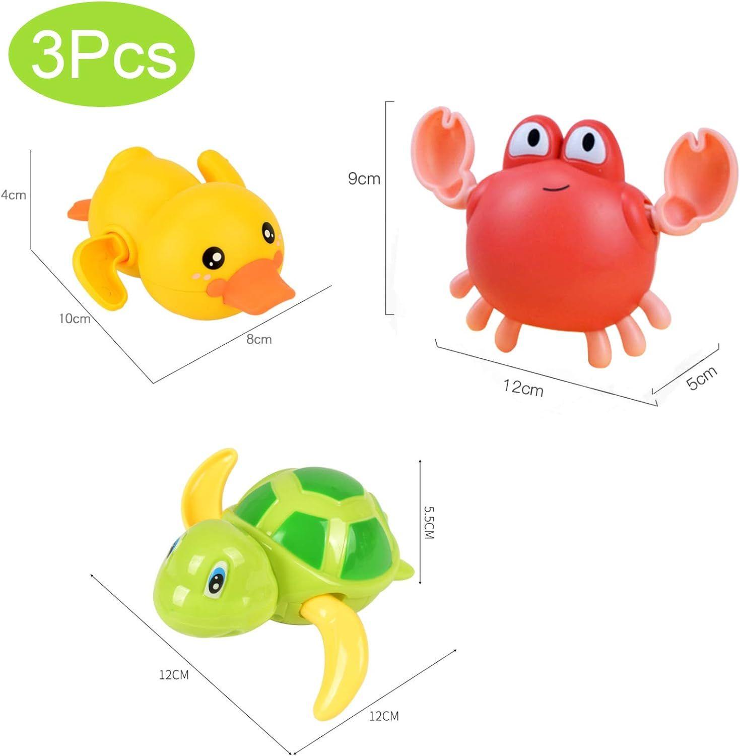 3 Pices Tortues Bain Jouet,Bbs Jouet De Bain,Animal Bain ... - 2