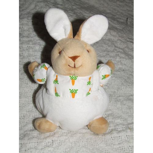 Lapin Boule Carottes Noukie's Blanc Orange Vert Grelot