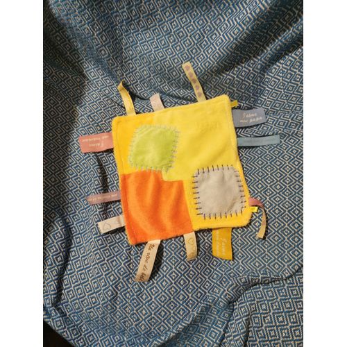 Doudou Plat Jaune Étiquette J'aime Mon Papa Ma Maman Mon Doudou Un Rêve De Bébé