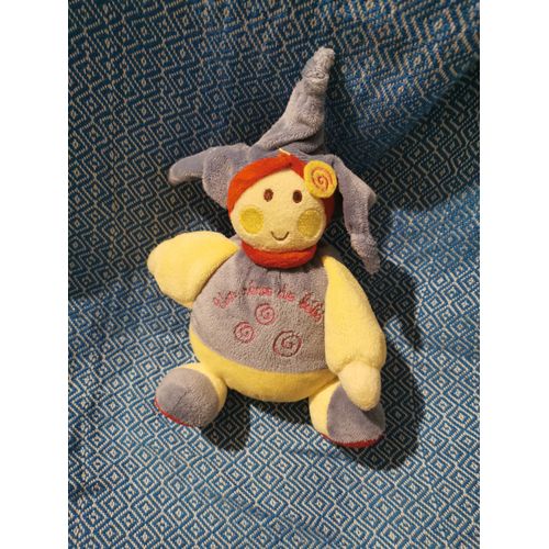 Doudou Lutin Bleu Jaune Rouge Billes Bonnet Rêve De Bébé