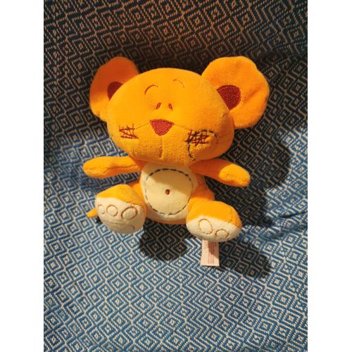 Doudou Souris Orange Blanche Tiamo Pm
