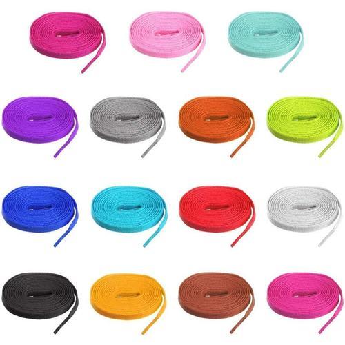 15 X Paires De Lacets Plats Colorés, Pour Sneakers, Patins, Bottes, Chaussures De Sport, 115 Cm