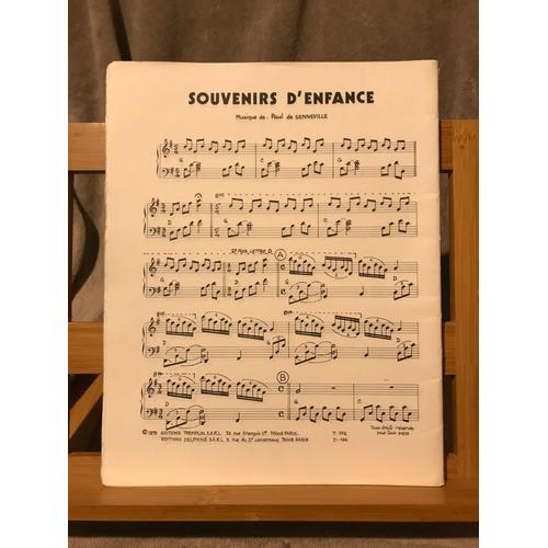 Paul De Senneville Souvenirs D'enfance Clayderman Partition Piano Accords Éditions Tremplin 1979