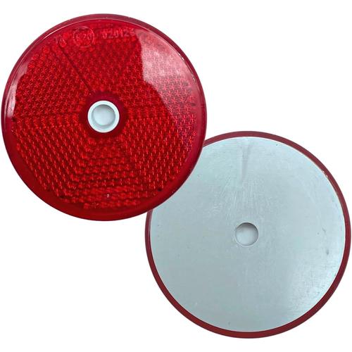 Rond Rouge | Catadioptre Rond À Visser | 10 Reflechissant Avec Trou Central | Diamètre 60 Mm | Couleur Rouge | Agréé Ece | Pour Accessoire Velo, Accessoire Moto, Remorque Voiture, Camion...