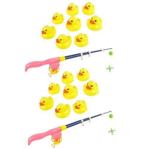 2 Ensembles De Jouets De Pêche Au Canard Jaune Magnétique Pour Enfants Cannes À Pêche Jouets De Bain Pour Enfants Puzzle D'éducation Précoce Jouets De Pêche