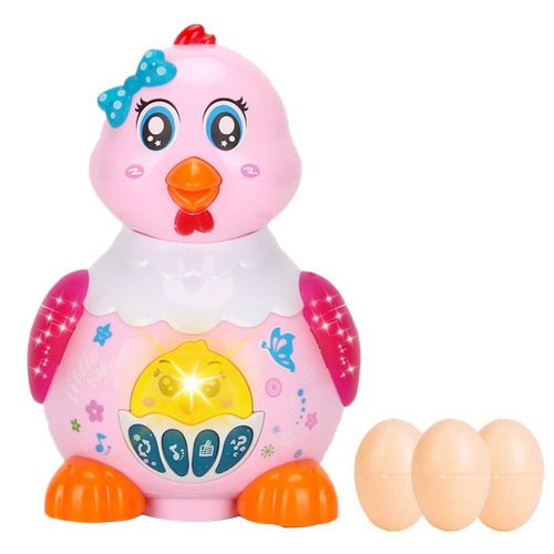 Dispositif De Ponte D'oeufs De Poule Mignon Pour Enfants Jouet Électrique Rotatif À 360 Degrés Avec Musique Légère Éducation Précoce Jouet Sonore Bébé Cadeau