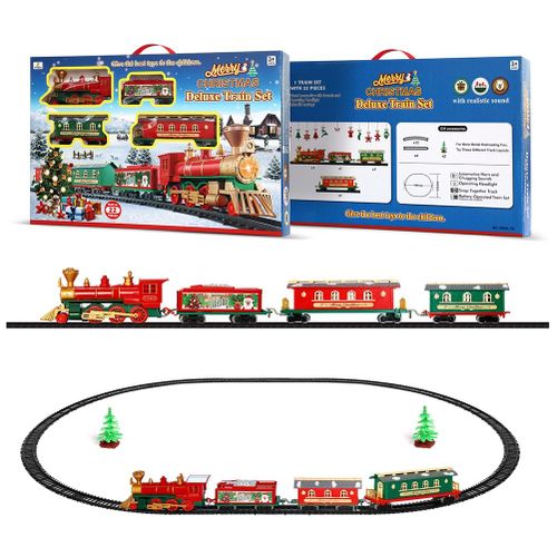 Jouet De Train Électrique Pour Enfants Ensemble De Noël Avec Musique Et Lumières Enfants Cadeau De Jouet De Noël