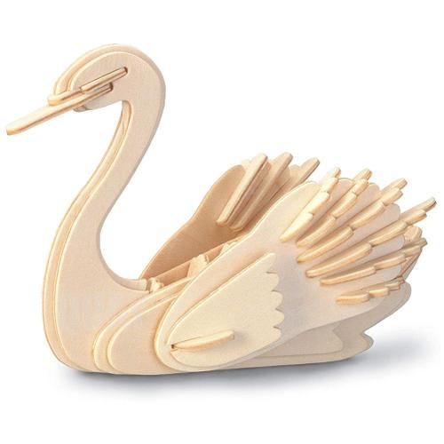 1 Ensemble De 3d En Bois Simulation Cygne Modèle Puzzle Jouet Enfants Éducatif Animal Puzzle Jouet Cadeau