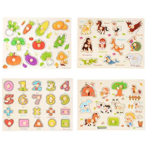 Éducation De La Petite Enfance Puzzle En Bois Jouet Numérique Légume Animal Puzzle Puzzle Jouet Éducation Apprentissage Puzzle Jouet