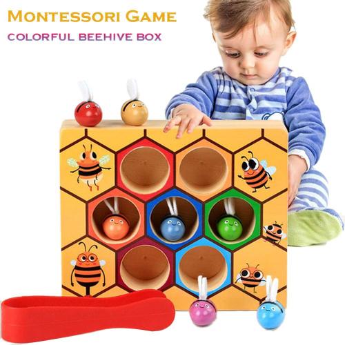 Apprentissage Des Enfants En Bois Abeille Boîte Déverrouillage Boîte Jeu Jouets Éducation Précoce Jouets De Puissance Intellectuelle