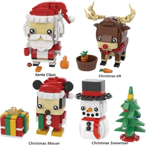 Personnages De Noël Père Noël Blocs De Construction Assemblage Jouets Enfants Blocs De Construction Jouets Éducatifs Cadeaux