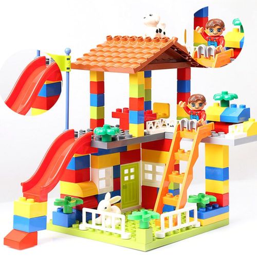 Blocs De Montage Éducatifs Pour Enfants Maisons Urbaines Colorées Blocs De Construction Château En Bois Jouets Éducatifs Pour Enfants