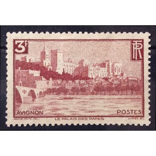 Avignon - Palais Des Papes - 3f Brun-Rouge (Très Joli N° 391) Neuf* - Cote 15,00 - France Année 1938 - Brn83 - N29349