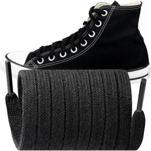 Lacets Pour Converse Haute Montante Plateforme Chaussures, Lacet Plats De Remplacement Shoelaces Laces (Couleur : Noir, Taille : 58 Pouces)