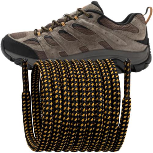 Noir&jaune Lacets De Rechange Ronds Pour Merrell Moab Bottes De Randonnée