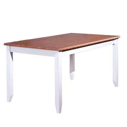 Table De Repas Bois "Takao" 160cm Blanc & Naturel