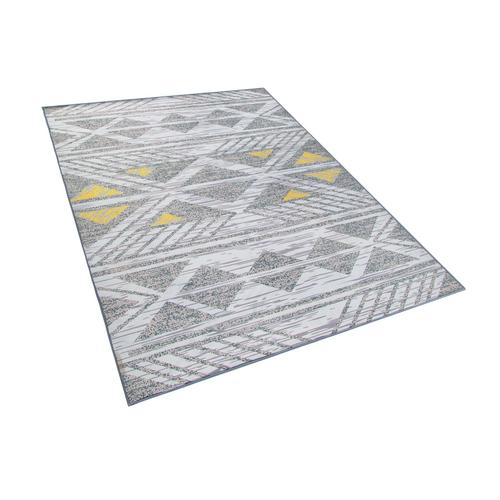 Tapis 230 X 160 Cm Gris Et Jaune Kargi