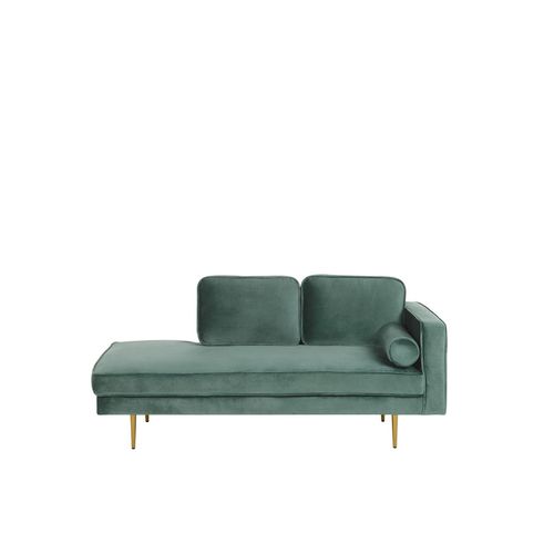 Chaise Longue En Velours Vert Menthe Côté Droit Miramas