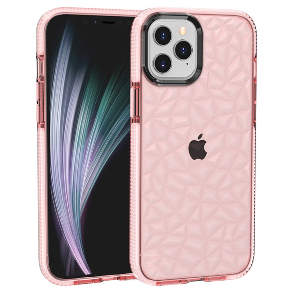 Coque Silicone Iphone 12, Protection Antichoc Solide 3d Élégant Motif Diamant - Rose