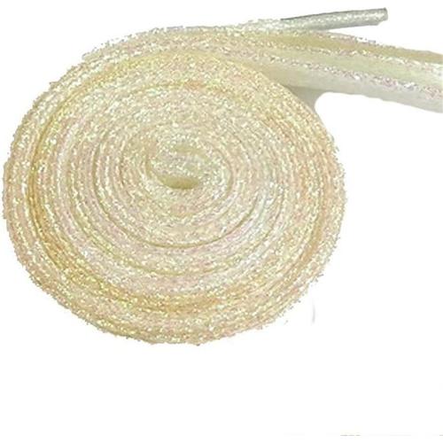 Beige Glitter Chaussures Lacets Plats Larges Rubans De Lacets Tissés Pour Baskets Chaussures Décontractées Accessoires - 110cm