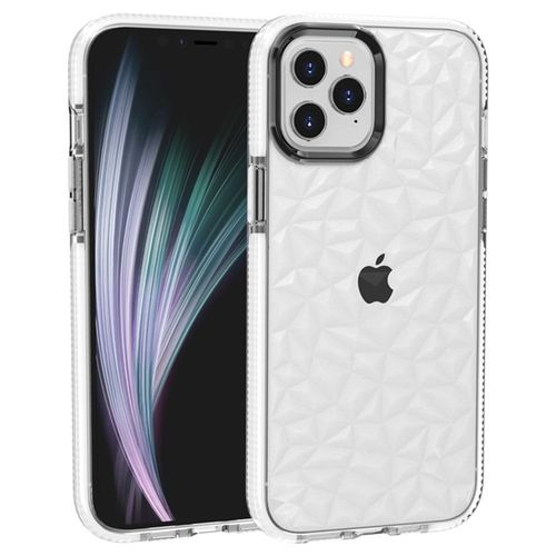 Coque Silicone Iphone 12 Pro Max, Protection Antichoc Solide 3d Élégant Motif Diamant - Blanc
