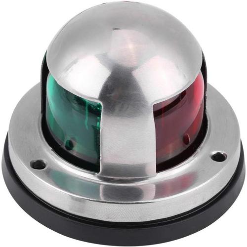 Feu de Navigation, Bateau Marin 12V Acier Inoxydable Rouge et Vert LED Lampe de Signal de Navigation Accessoire de Yacht