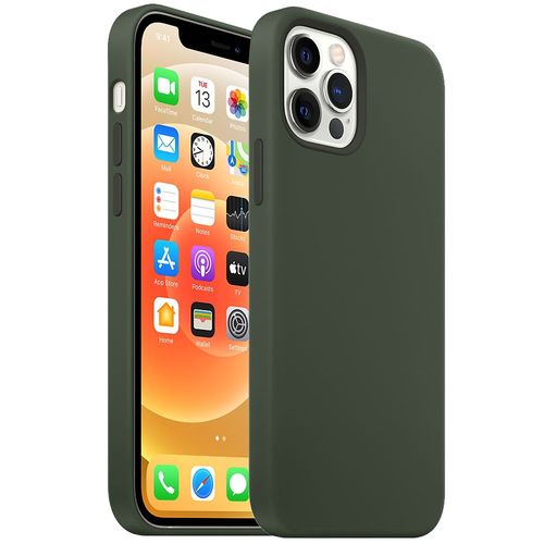 Coque Pour Iphone 12 (6,1"") En Premium Tpu, Antichoc, Anti-Dérapante - Vert Nuit