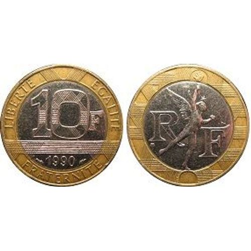 Pièce 10 Francs Génie De La Bastille Bicolore 1990