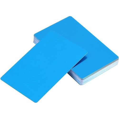 Cartes de visite - Impressionnantes cartes de visite professionnelles en m¿¿tal grav¿¿ avec marque , 50pcs (Bleu)