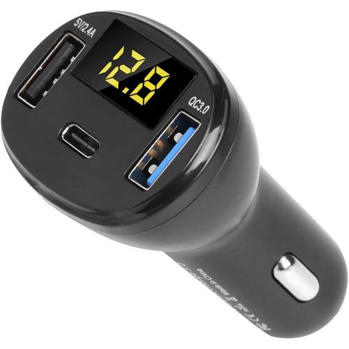 Chargeur Usb De Voiture, 5v/2.4a Qc3.0 Double Usb Chargeur De Voiture ¿¿ Charge Rapide Adaptateur Allume-Cigare Prise Universel