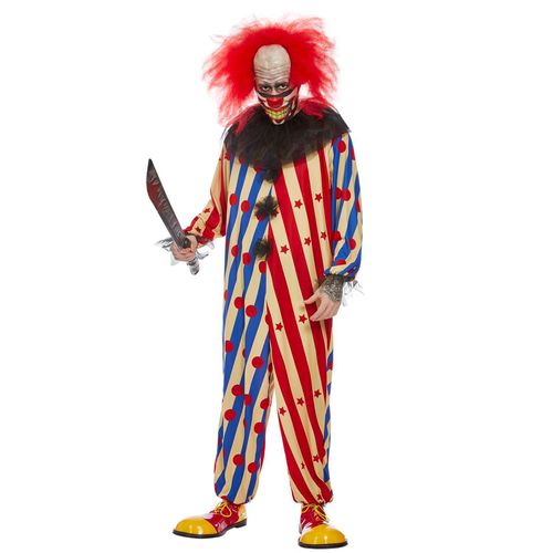 Déguisement Creepy Clown Bicolore Homme - Taille: M