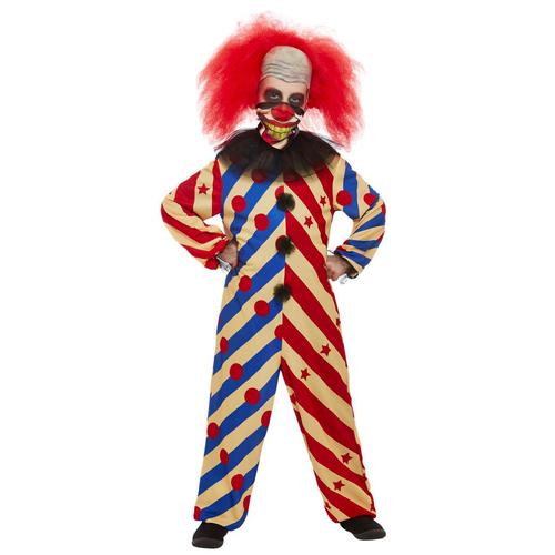 Déguisement Creepy Clown Bicolore Garçon - Taille: 4-6 Ans (115/128 Cm)
