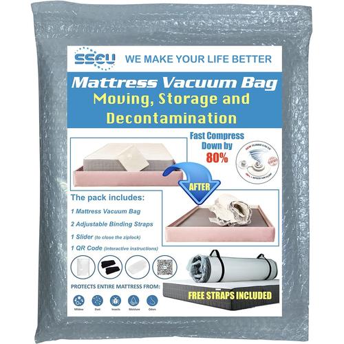 Transparent SSEU - Sac sous Vide pour Matelas avec Valve Turbo Universelle Anti-Fuite. pour protéger, Stocker, Transporter et décontaminer Les Matelas. Mesure 130 x 250 cm