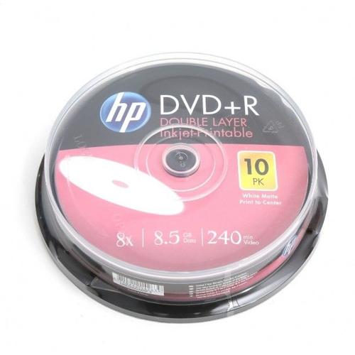 HP DL DVD+R 8.5GB 8X WHITE FF InkJet Printable CAKE 10