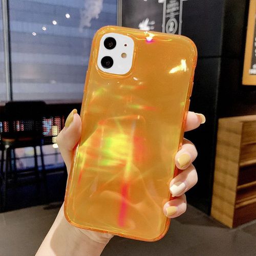 Coque Laser Brillante Iphone 12 Pro (6,1""), Protection Tpu Ultra-Fine Antichoc - Jaune