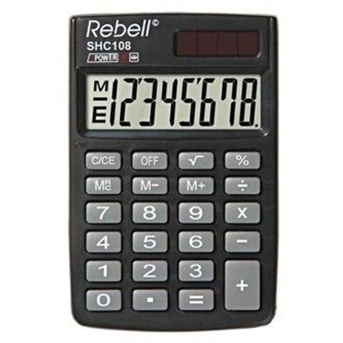 Calculatrice Rebell, RE-SHC108 BX, RE-SHC100N BX, black, pocket, 8-digit