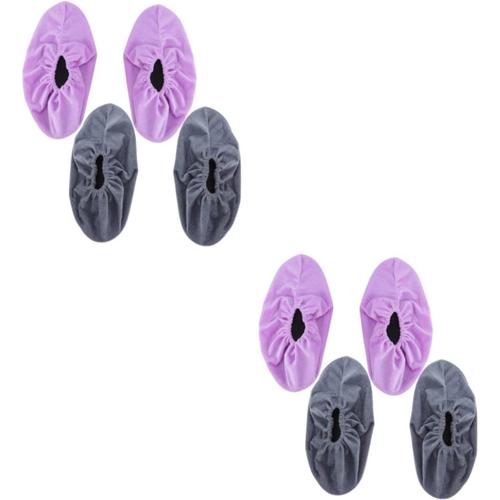 4 Paires Couvre-Chaussures En Polaire Couvre-Chaussures Pour L'intérieur Couvre-Chaussures Pour Enfants Couvre-Chaussures Jetables Chaussures De Quilles Large Bouche