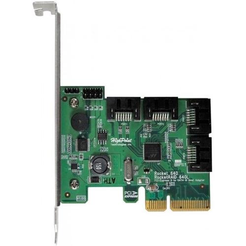 HighPoint RocketRAID 640 - Contrôleur de stockage (RAID) - 4 Canal - SATA 6Gb/s - profil bas - RAID RAID 0, 1, 5, 10, JBOD - PCIe 2.0 x4