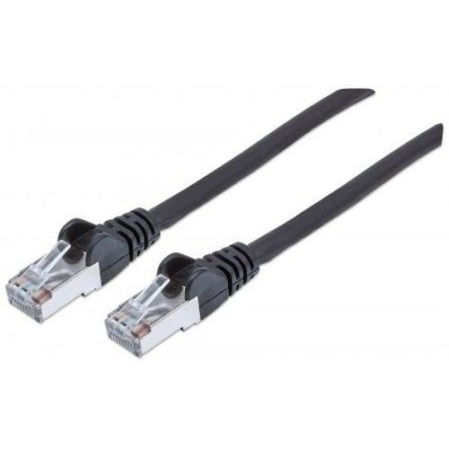 Intellinet Network Patch Cable, Cat7 Cable/Cat6A Plugs, 1.5m, Black, Copper, S/FTP, LSOH / LSZH, PVC, RJ45, Gold Plated Contacts, Snagless, Booted, Lifetime Warranty, Polybag - Cordon de...