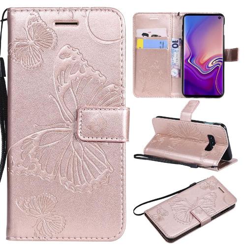 Étui Pour Samsung Galaxy S10e Couverture Magnétique Flip Kickband Avec Support De Fente Pour Carte Cuir Pu Couverture Antichoc - Couleur Rose