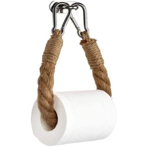 Porte-Papier Toilette Vintage en Corde de Chanvre,Support de Rouleau,Support Serviette Toilette pour Salle de Bain (Style D) goodnice