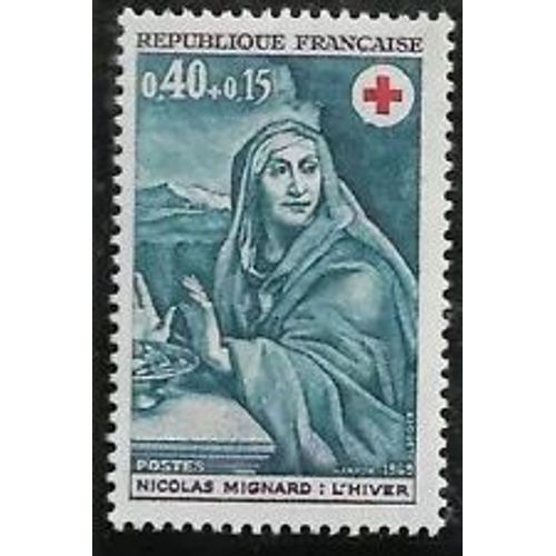 Timbre France 1969 Neuf ** Yt N° 1620 L'hiver Nicolas Mignard