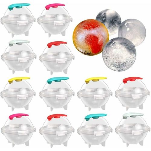 12 Pièces Ensemble De Moules Ice Ball Cube Forme Pour Glaons Géants Ronds Pour Whisky,Cocktails,Jus,Bonbons,Gelée,Boisson D'été,Boissons Froides Non Alcoolisées¿Couleur Aléatoire Goodnice