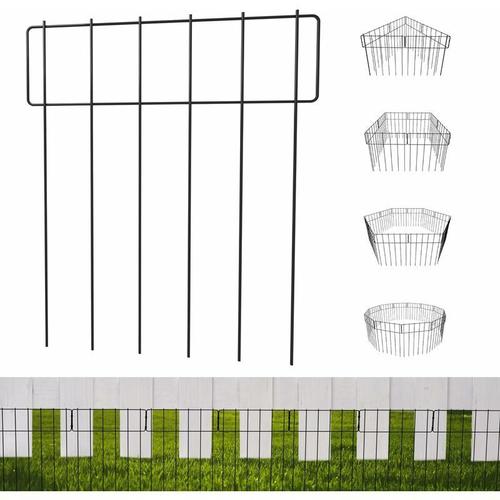 10 Pack Clôture De Jardin Décorative, 17 In (H) X 13 In (L) Panneaux De Clôture De Barrière Pour Animaux En Fil Métallique Antirouille Pour Chiens Lapins, Bordure De Jardin, Piquets De Sol Pou Goodnice