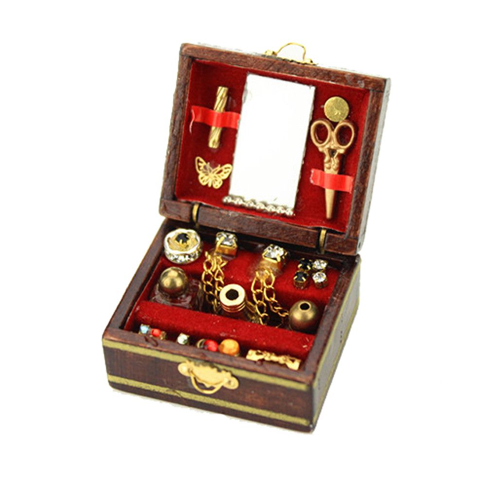 1/12 Dollhouse Miniatures Boîte à Bijoux Poupée Chambre Décor Maison Accessoire _ Ti 
