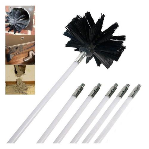 Kit de Ramonage Poêle Pellet, Réglable Brosse Nettoyage de Cheminée 100mm Conduits 6 Cannes de Ramonage Kit pour Nettoyage du Poêle à Granulés Outil Nettoyage pour Cheminées goodnice