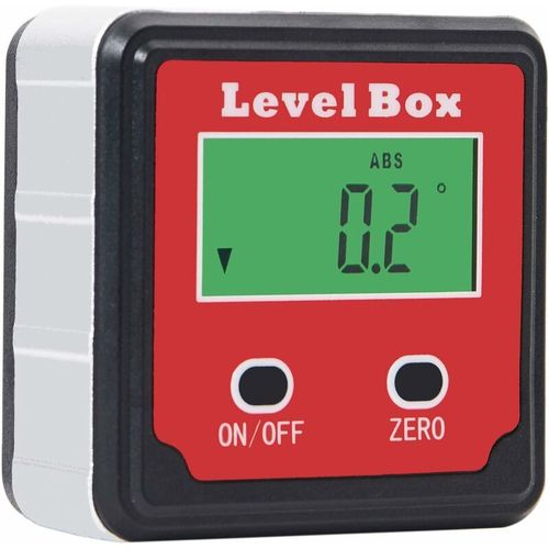 Rapporteur d'angle numérique magnétique Bevel Box Inclinomètre LCD étanche avec aimants intégrés Rouge goodnice