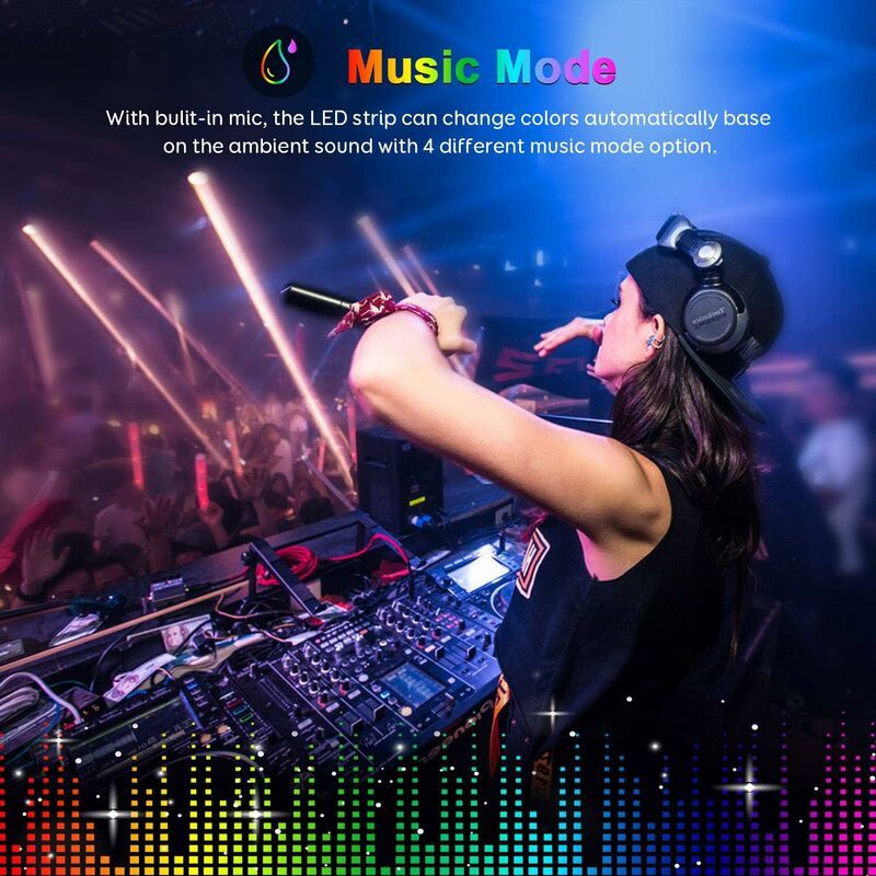 Led Ruban Musical,Bande Led 10m (5m2) 5050 Rgb Ip65 Lumire... - 3